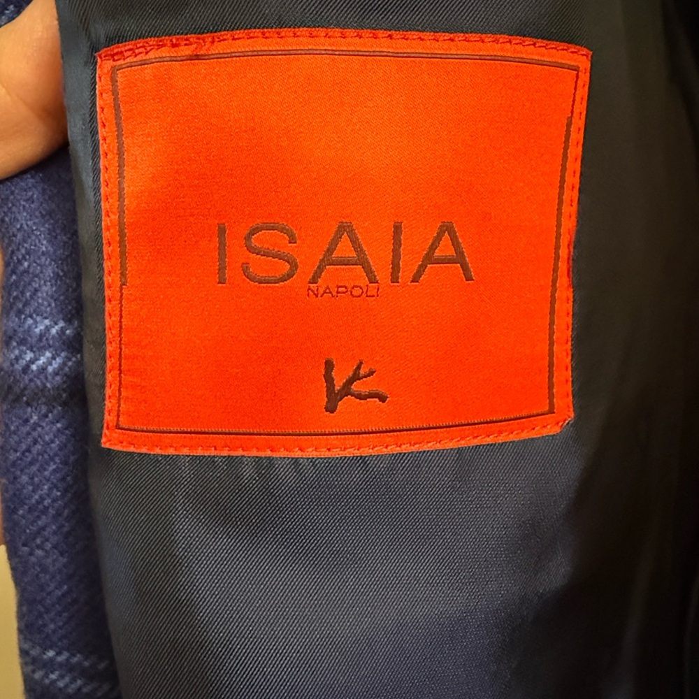 Isaia Royal Blue Checkered Blazer - Picture 3 of 9